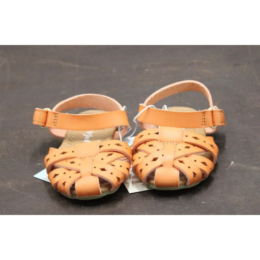 Cat Jack Orange Gladiator Sandals Toddler‎ Girls Size 5 Hook Loop Closure